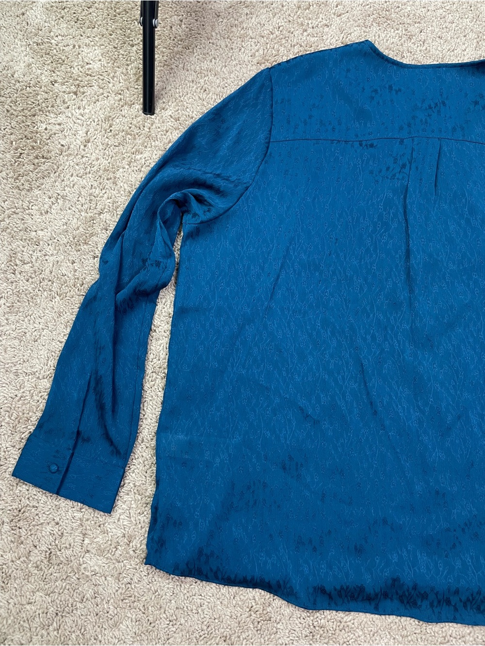 NYDJ Teal Ruffle Split-Sleeve Blouse - Picture 16 of 16